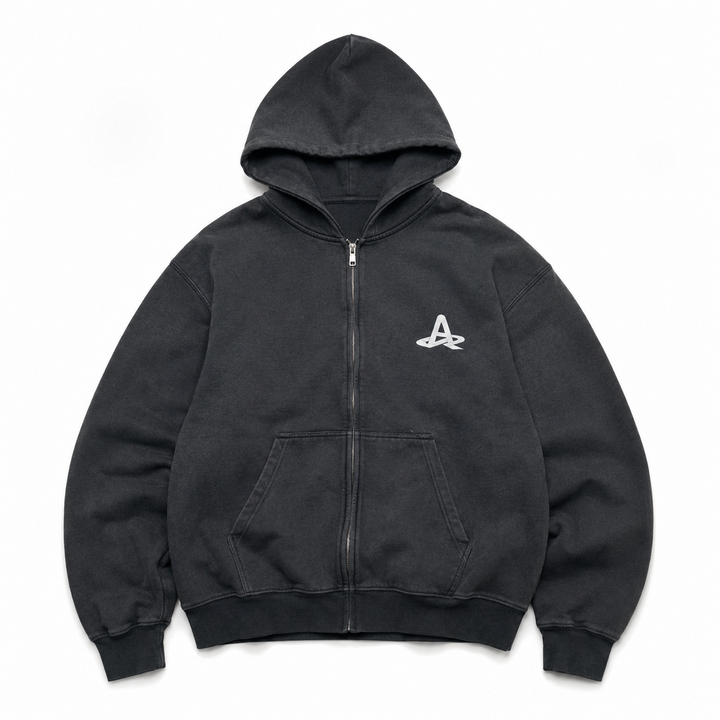 Orbit Logo Zip Hoodie - Black | Action Replay
